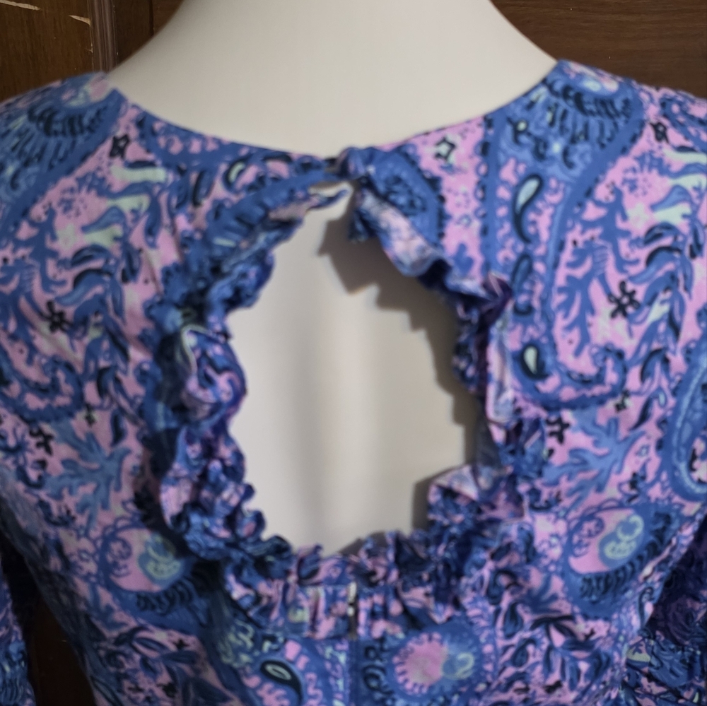 Lilly Pulitzer Fiesta Stretch Dress Purple Iris Hello Sunshine Purple Size 6 - Picture 9 of 16